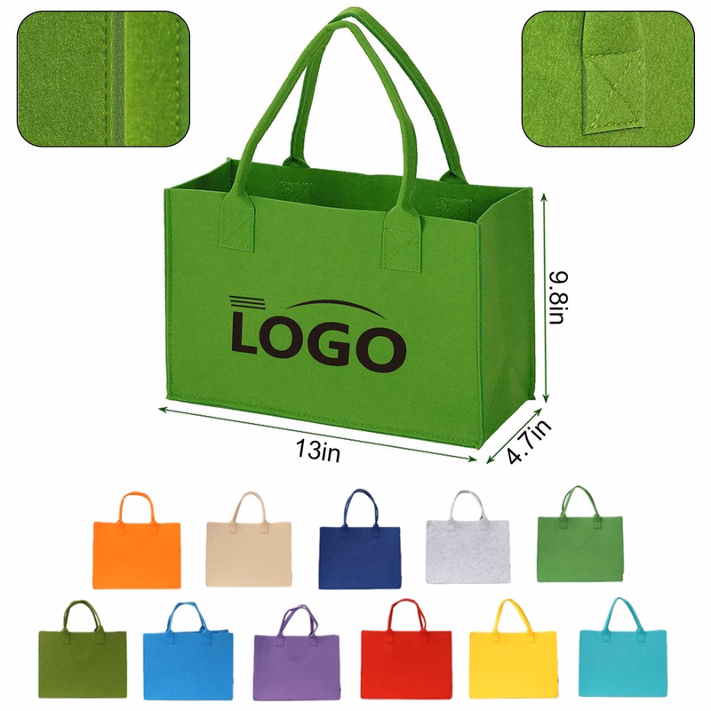 MOQ50 Reusable Portable Felt Grocery Tote Bag