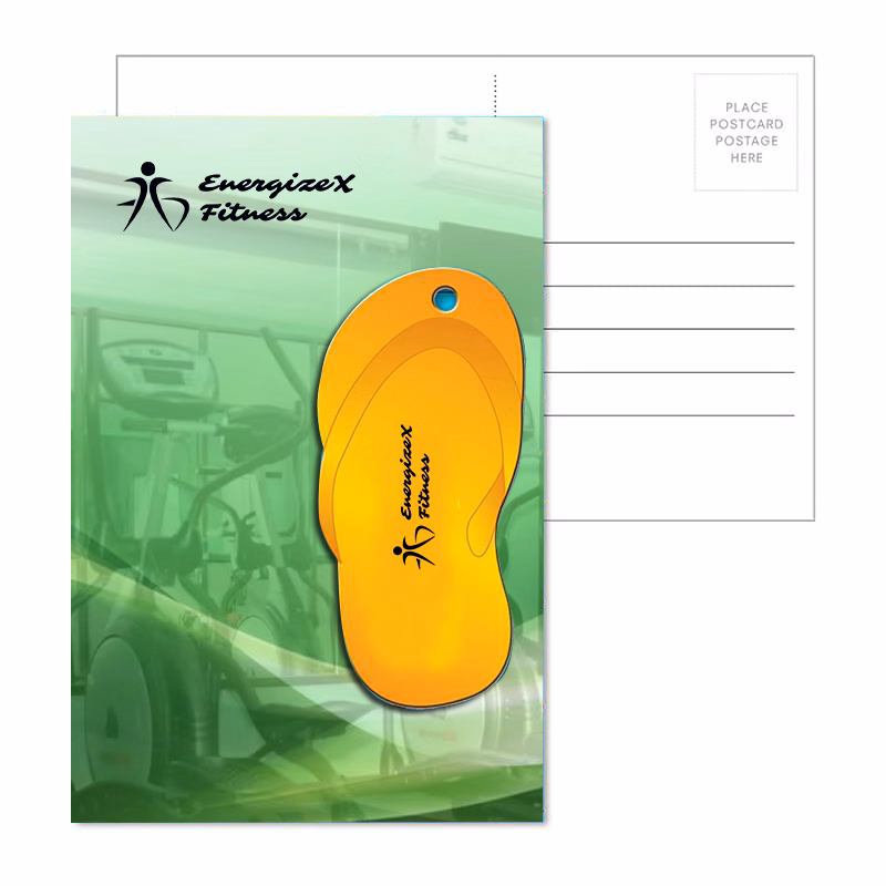 Post Card With Full-Color Orange Flip Flop Luggage Tag