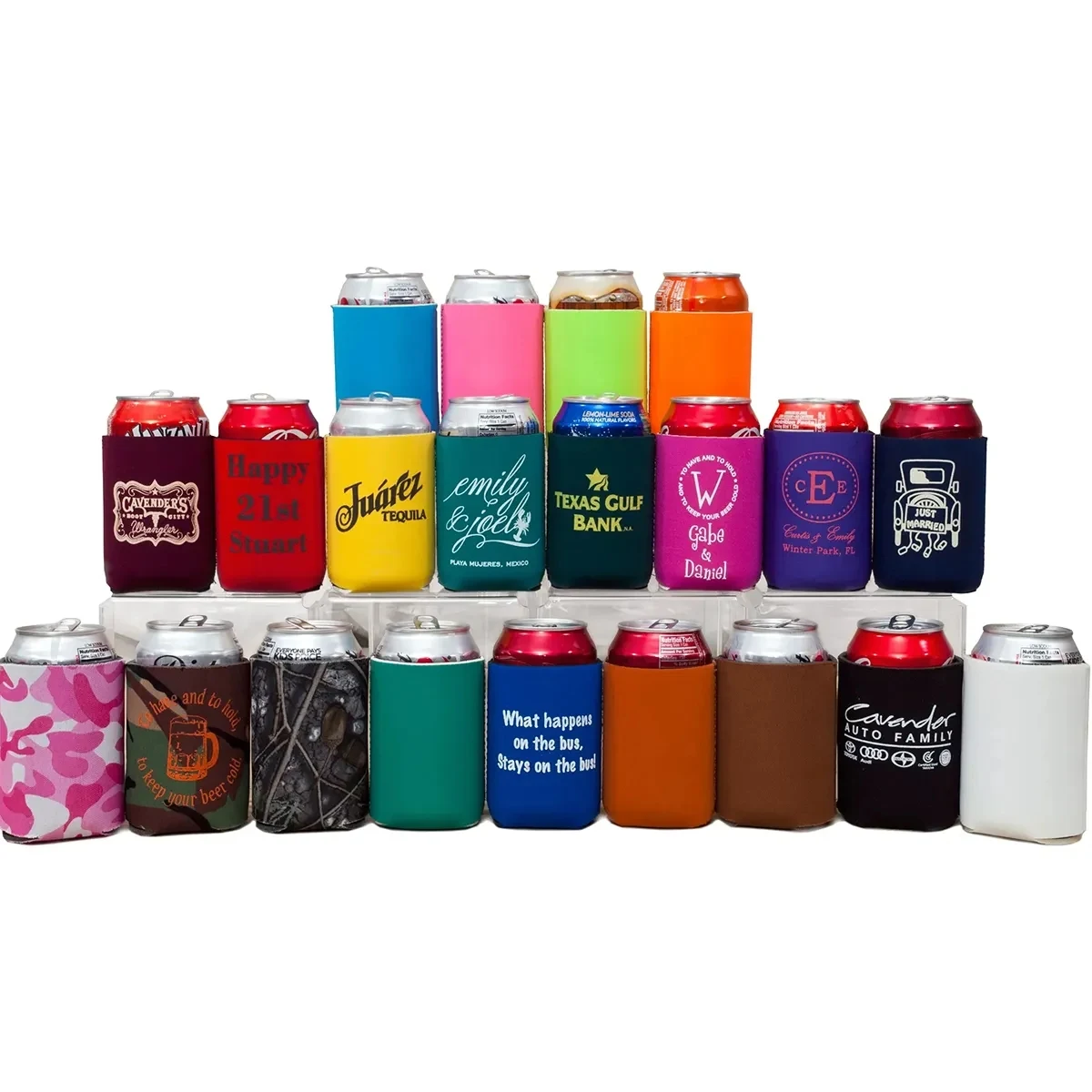 Custom Foam Kan Tastic Can Kooler With Multi Color Choices, custom koozie with logo imprint 1