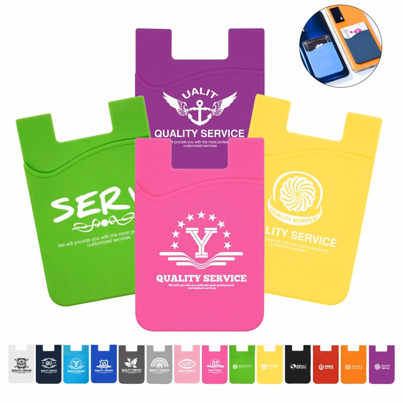 Custom Full Color Silicone Phone Wallet Case, Lightweight Adhesive Card Holder