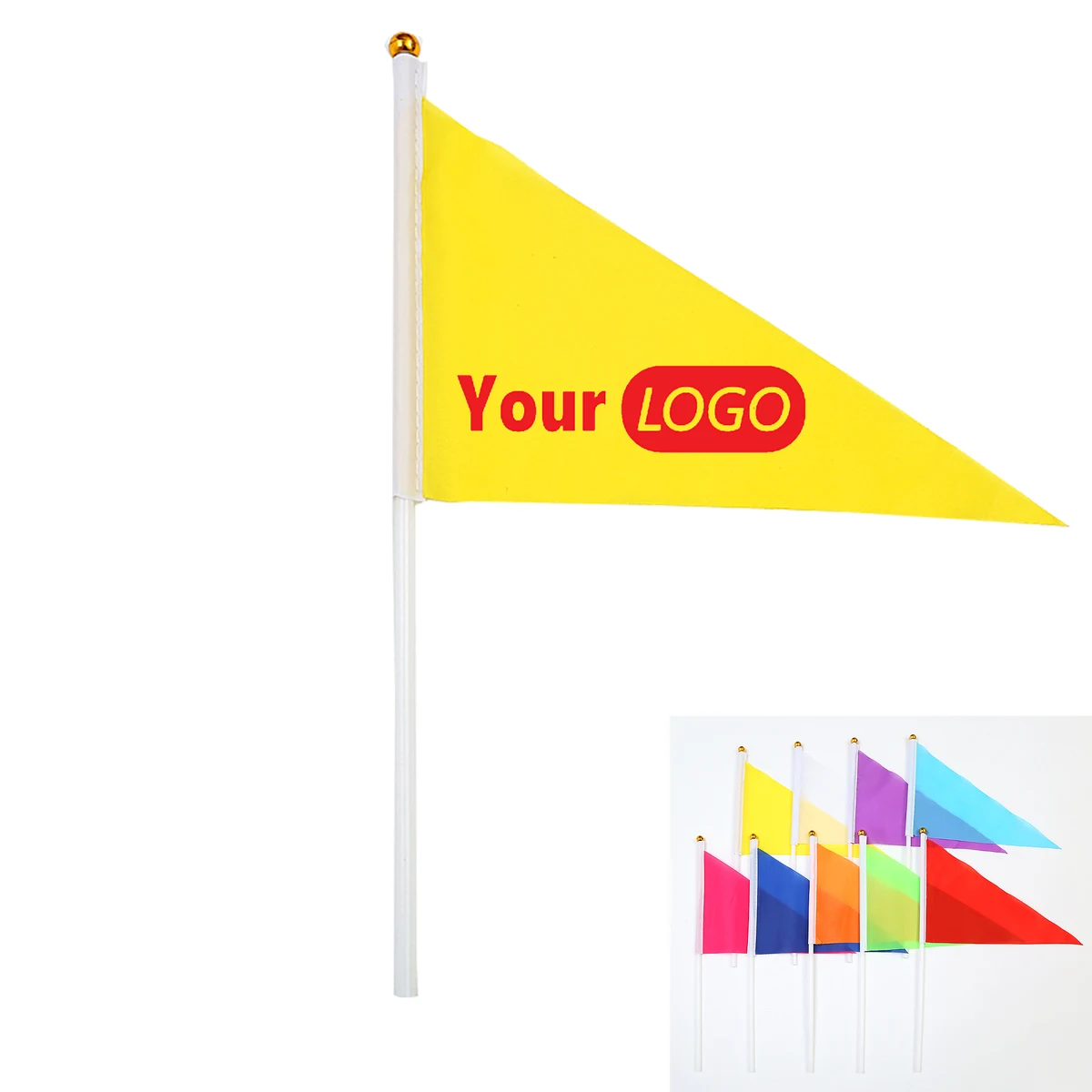 Single Layer Hand Held Waving Flag With Plastic Pole 1