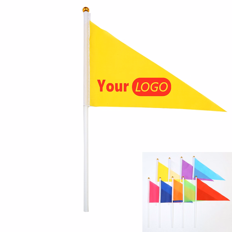 Single Layer Hand Held Waving Flag With Plastic Pole