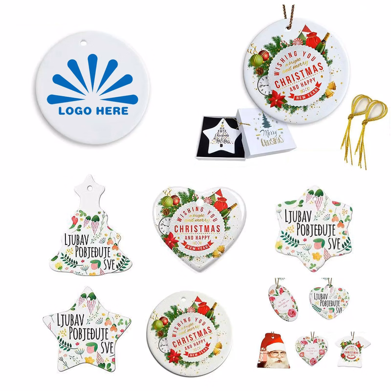 DIY Circular Ceramic Sheet Christmas Ornament MOQ 10