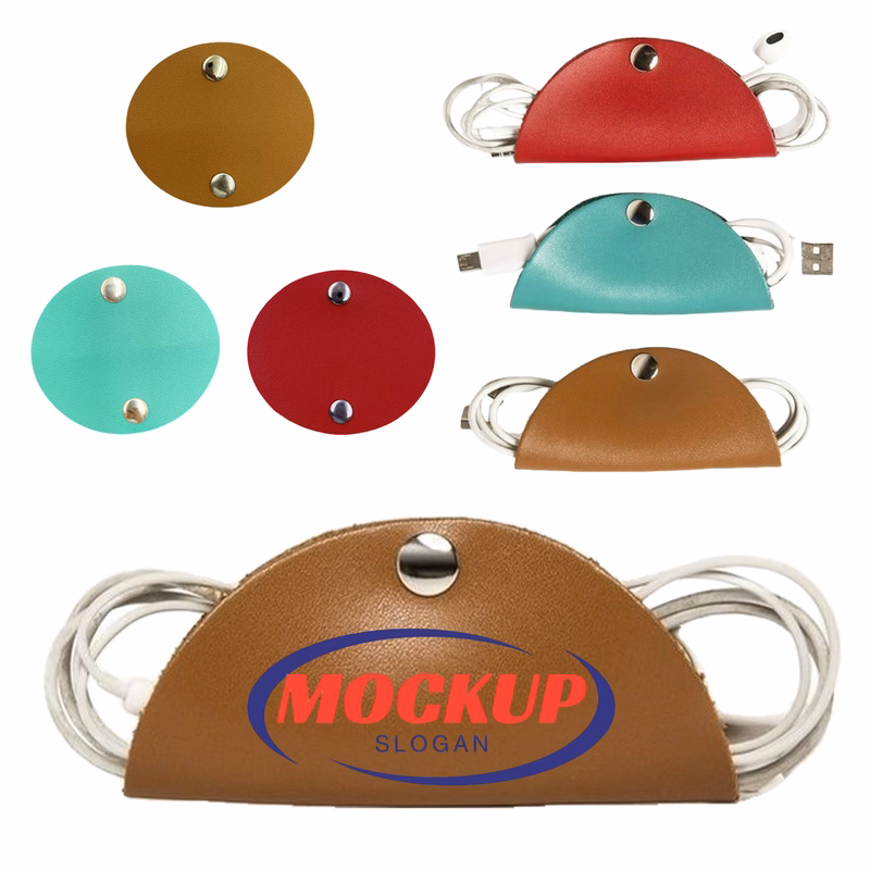 Portable Leather Cable Storage Organizer