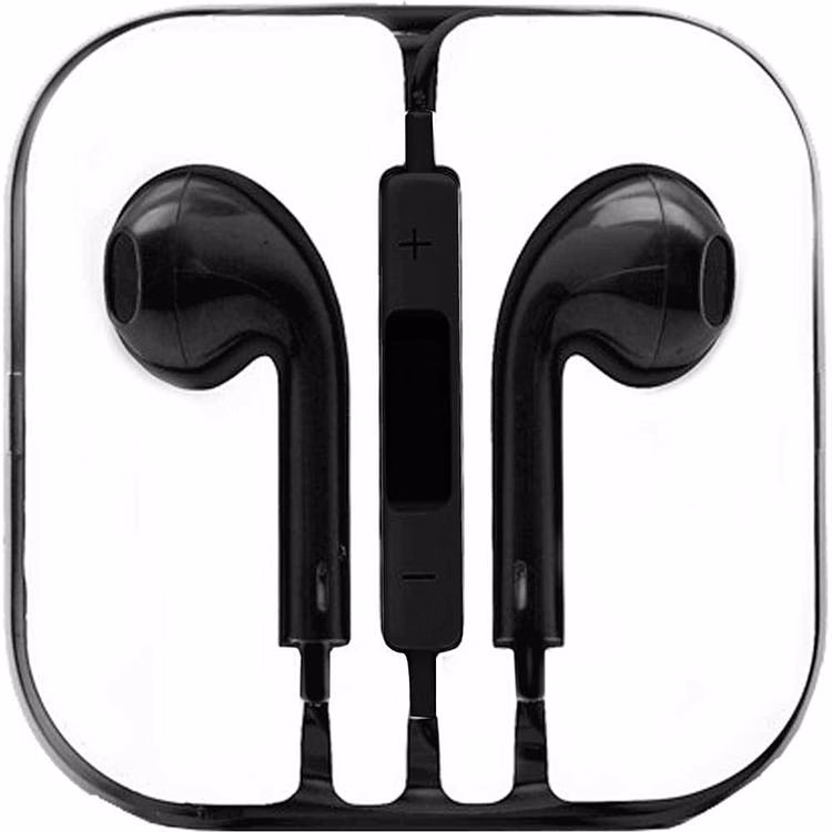 Wired Earbuds with Mic - Black 3.5mm Case
