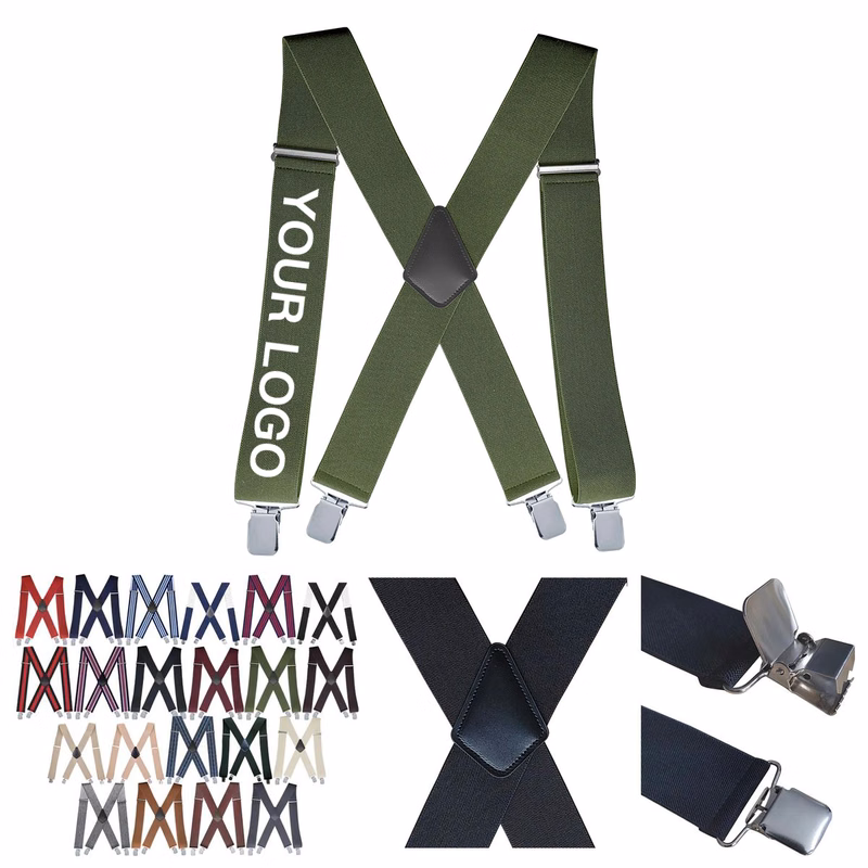 Polyester Elastic X Back Suspenders 47 Inch Long