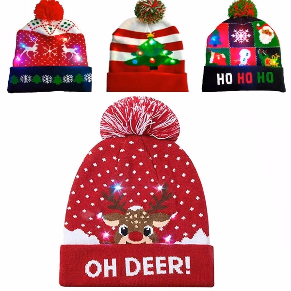 LED Knitted Christmas Beanie