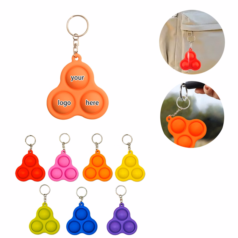 3 Bubble Triangle Push Pop Keychain