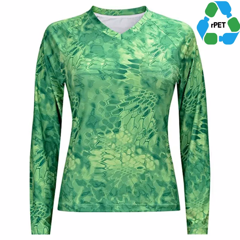 Women's rPET Recycled 100% Polyester Sublimation Performance V-neck T-Shirt