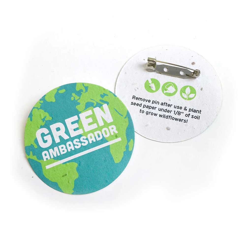 Double-Sided 2" Circle Seed Paper Button Badges 1