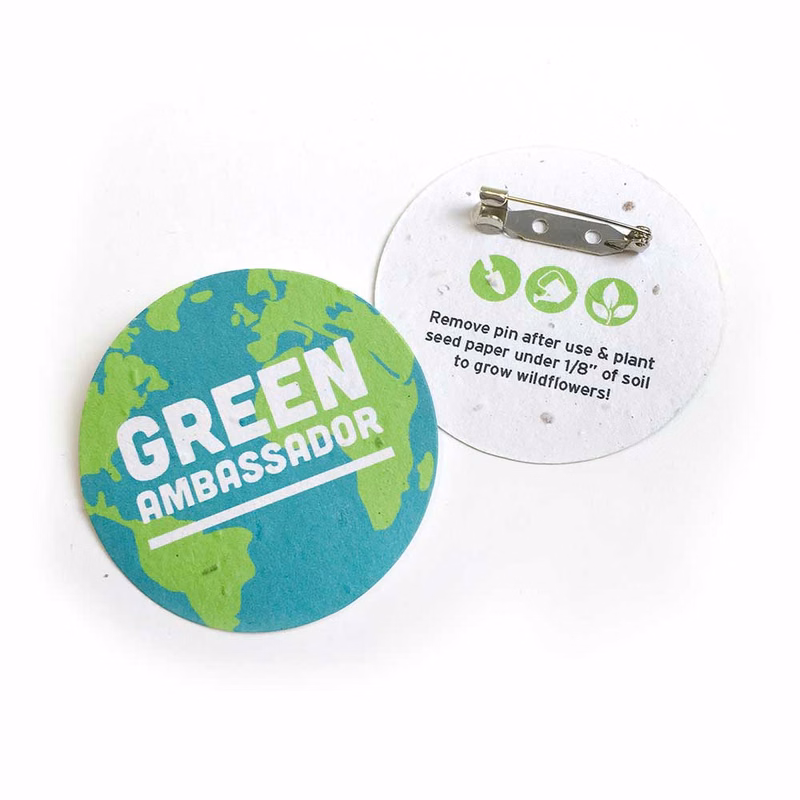 Double-Sided 2" Circle Seed Paper Button Badges