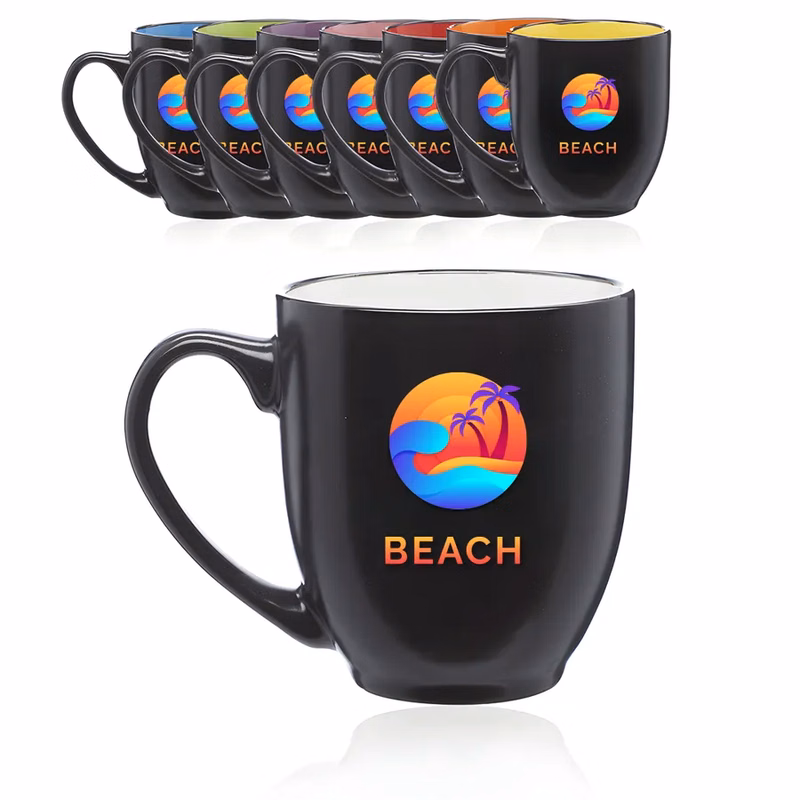 Dual Colored Ceramic Bistro Mugs