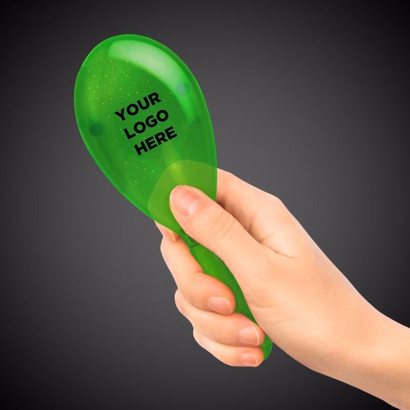 Green 7" Plastic Glitter Maraca