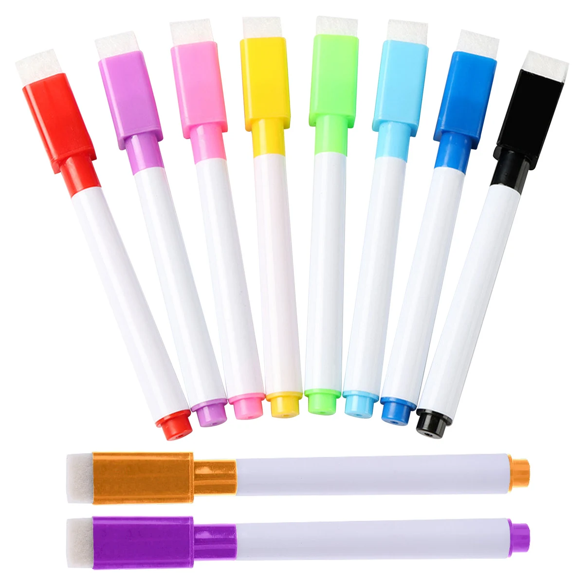 Fine tip Dry Erase Black Markers with Magnetic Cap and Eraser 1