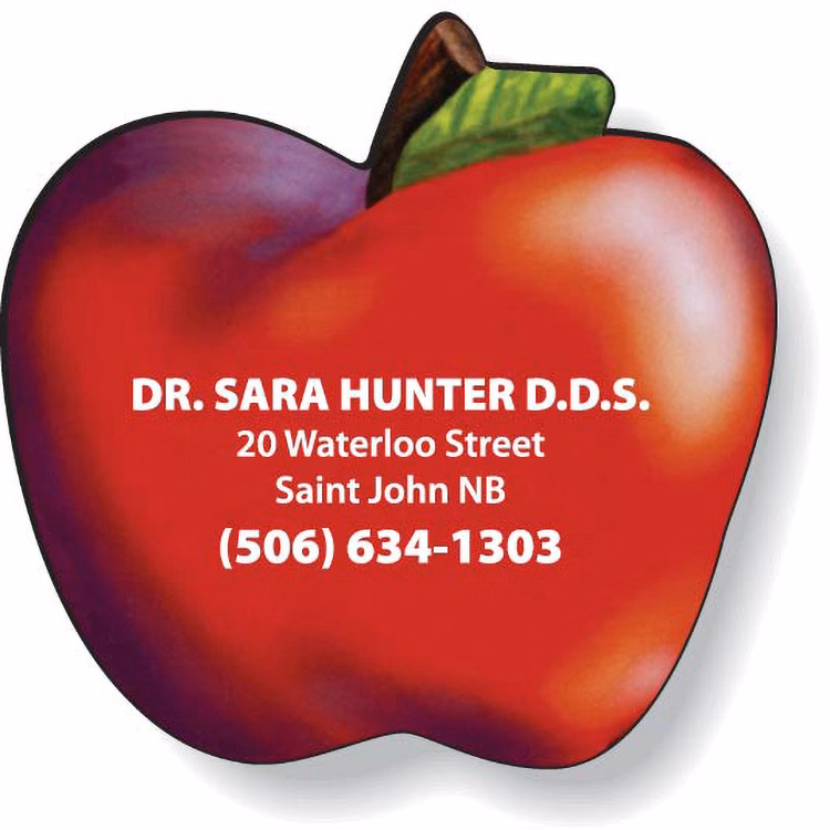 Stock Apple Magnet .020 (2.25" x 2.31"), High Res. Full Colour Digital, White Vinyl Topcoat