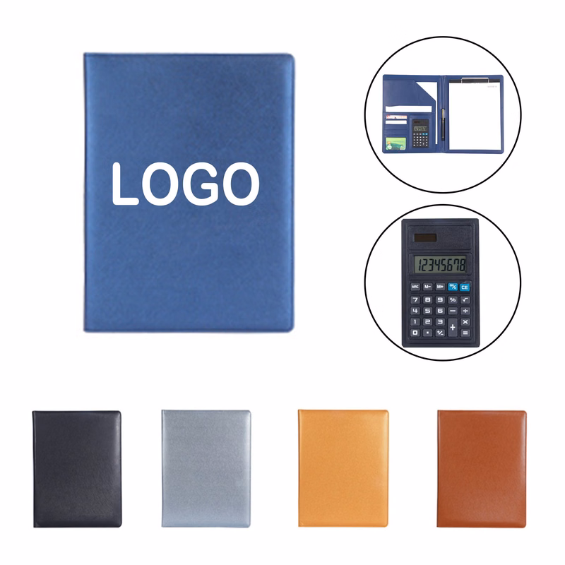 Leather A4 Binder Folder With Calculator