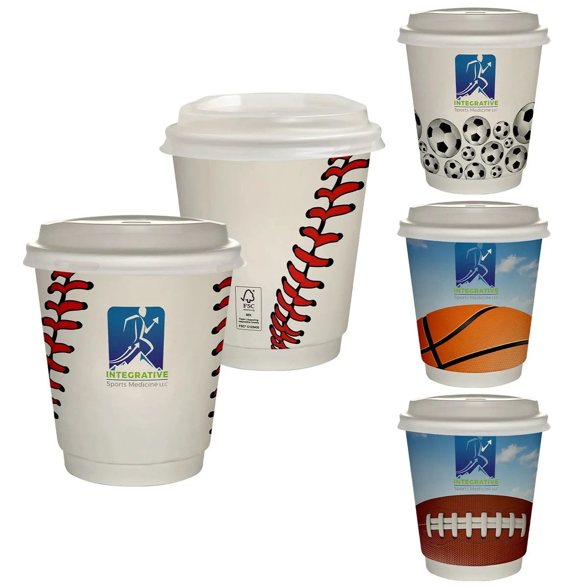 10 oz Full Color Sporty Paper Cup With Lid 1