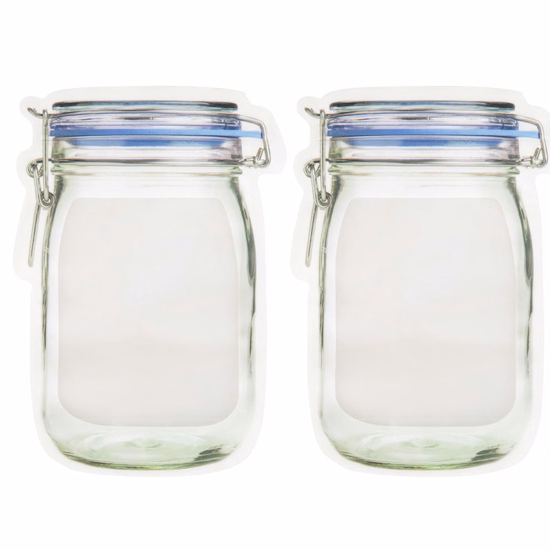 Stand-up Mason Jar Style PE Zipper bag Bottle