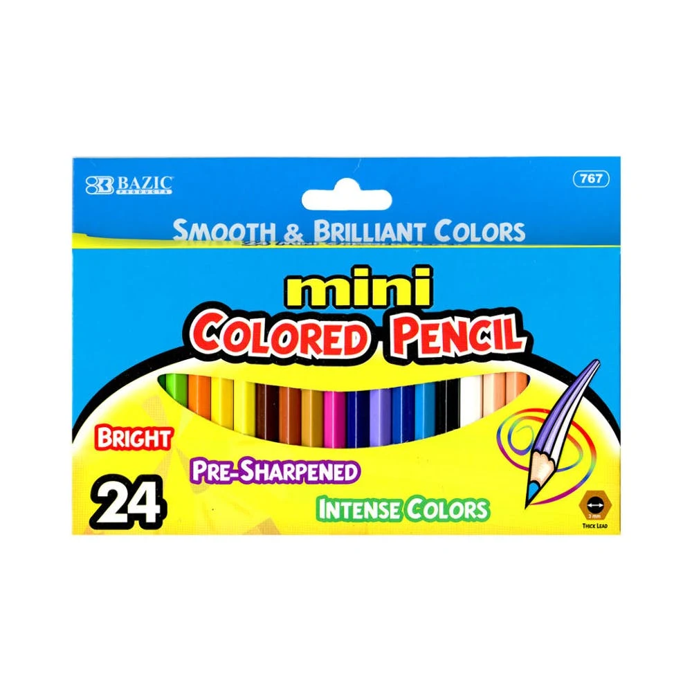 Mini Colored Pencils - 24 Count Pre-sharpened 1