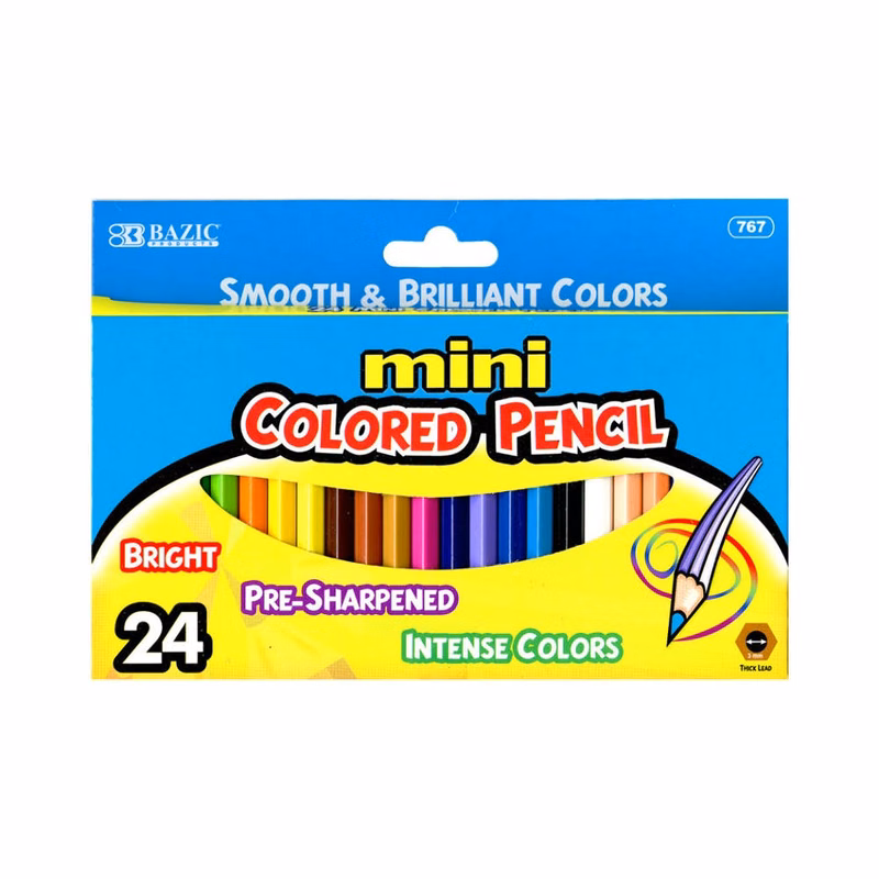 Mini Colored Pencils - 24 Count Pre-sharpened