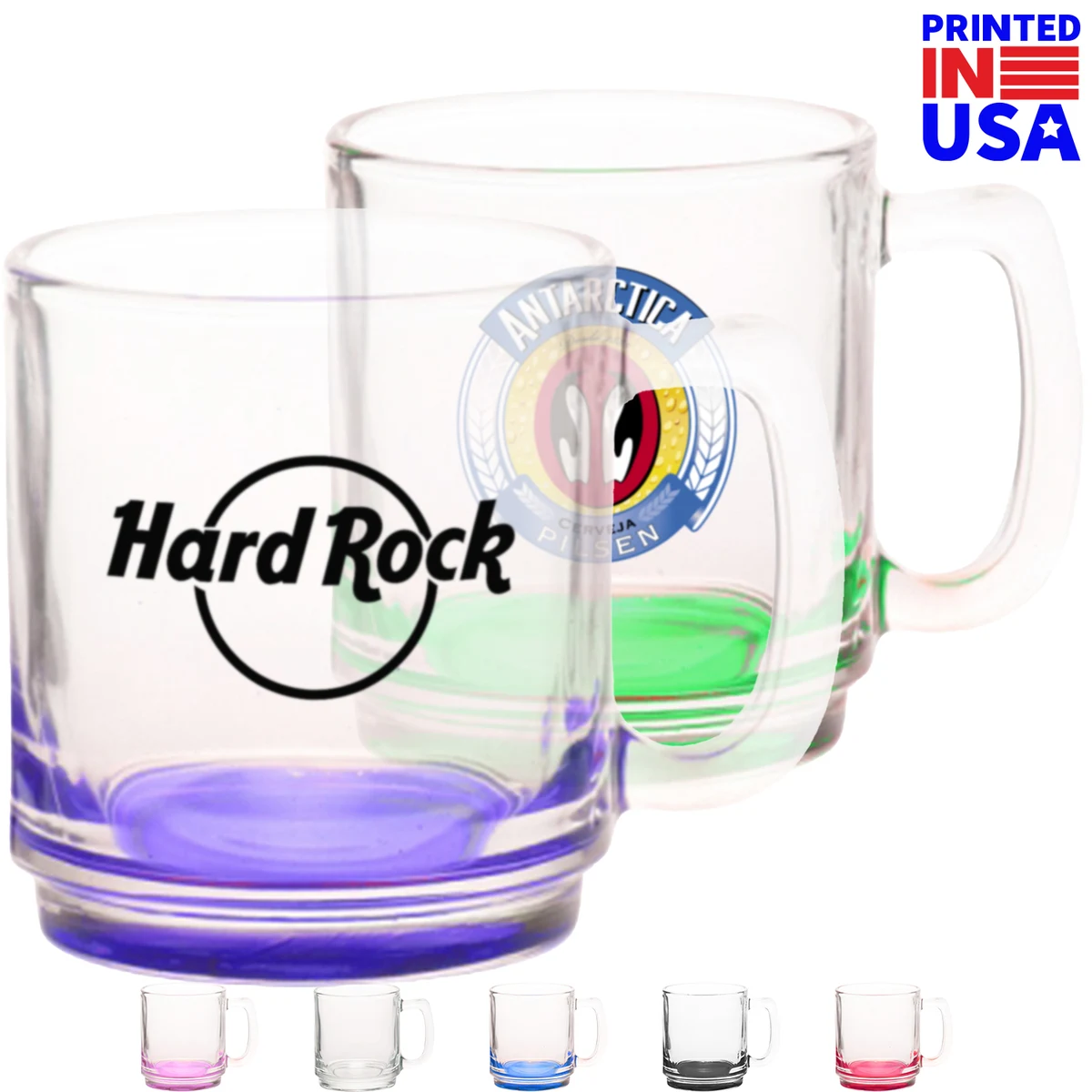 9 oz. Classic Glass Coffee Mug w/ Custom Logo, custom glassware with logo imprint 1