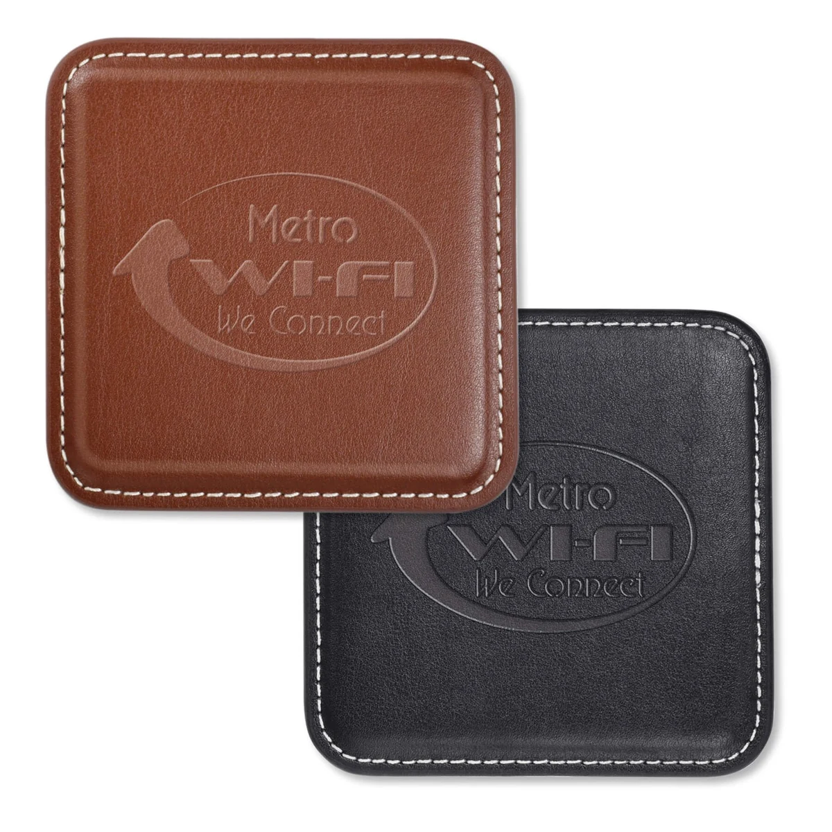 Vintage Leather Square Coaster 1