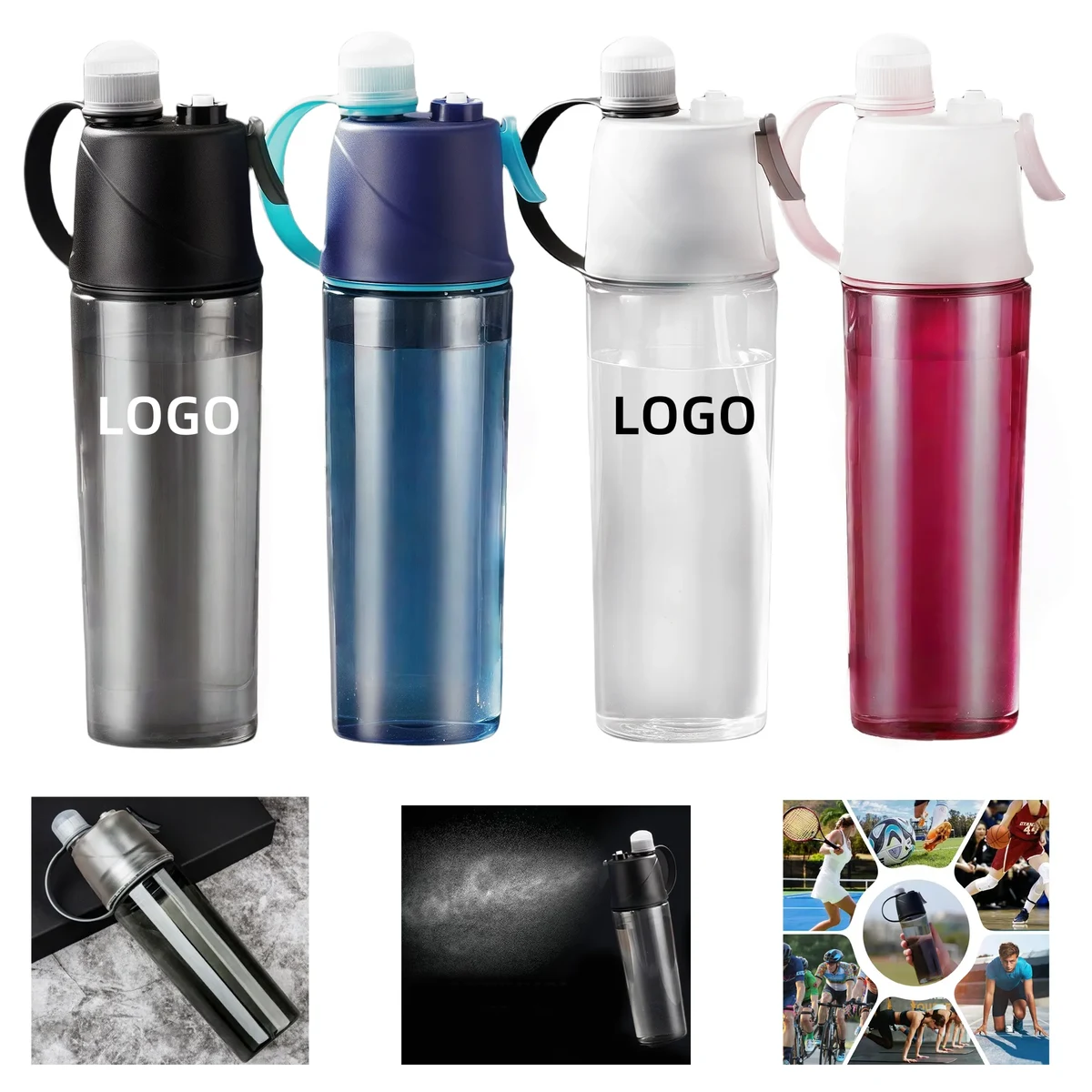 2-in-1 Mist And Sip Water Bottle Sports Outdoor Hydration 1
