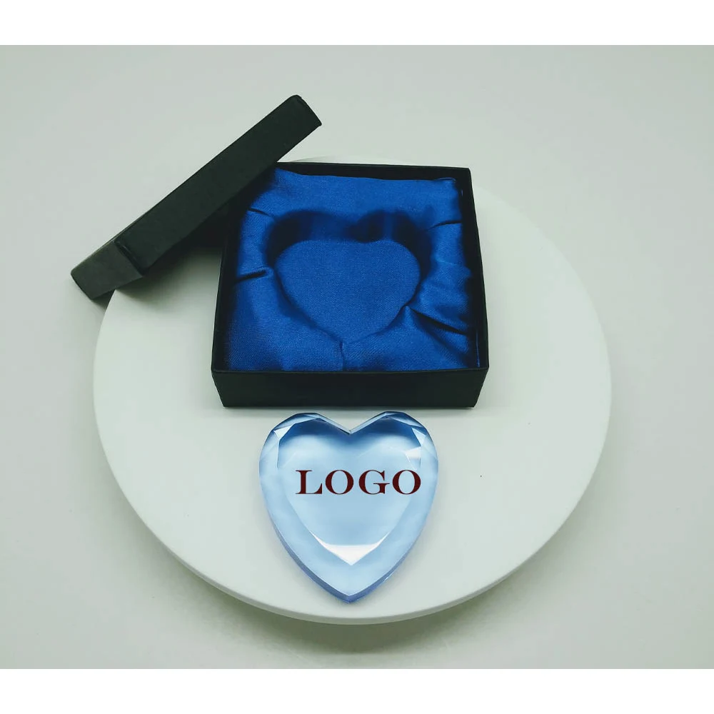Heart Shaped Sky Blue Crystal Award 1