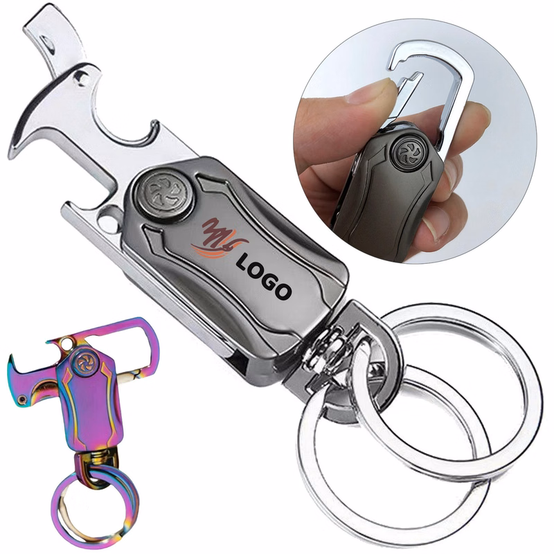Multi-Functional Spin Cool Metal Keychain