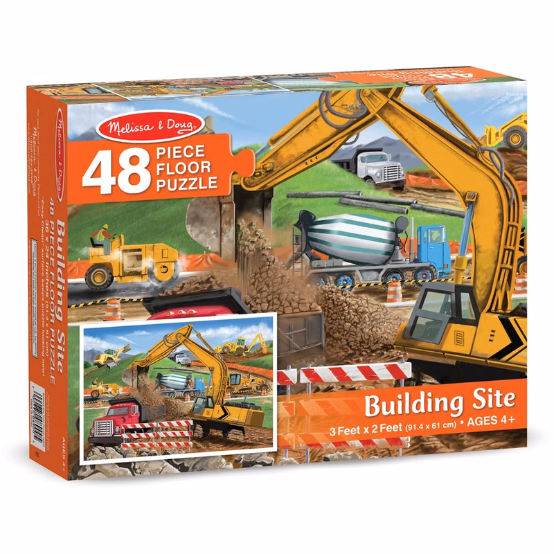 Melissa & Doug Floor Puzzles - Construction 48 Pcs