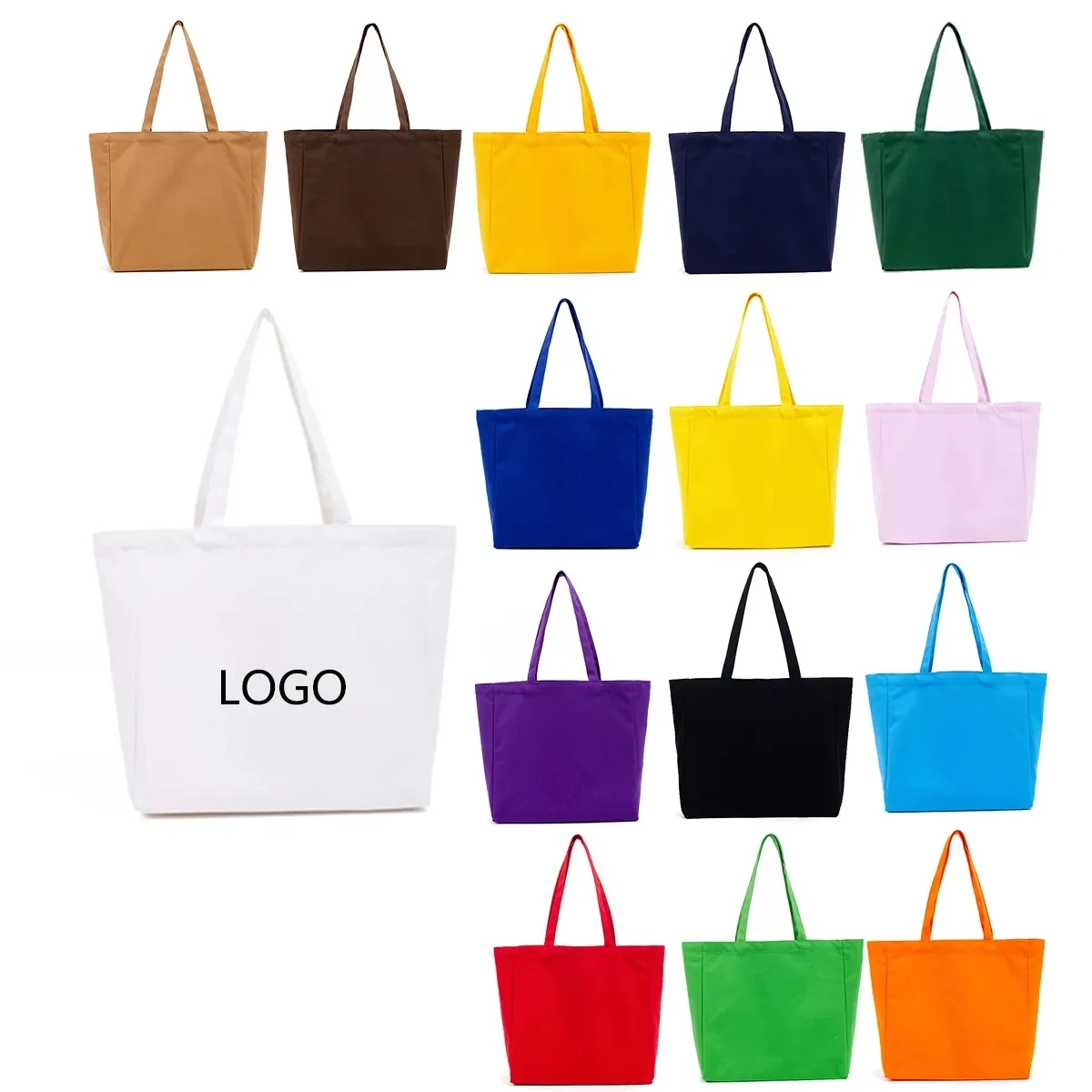 Canvas Plain Tote Bags 13.4x12.2in 1