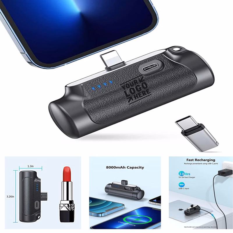 8000mAh Mini Power Bank Ultra Compact Portable Phone Charger
