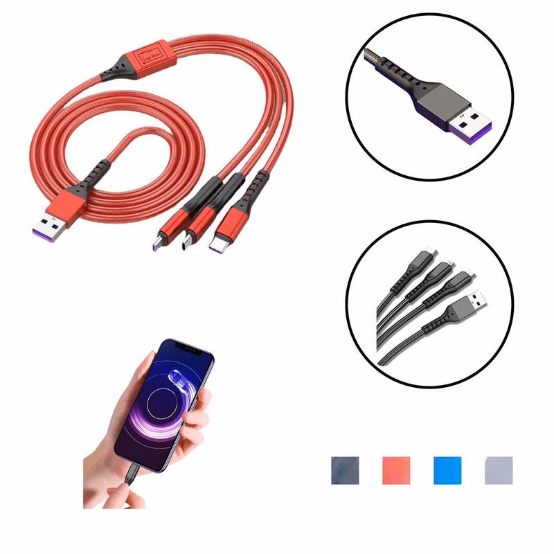Silkscreen 3 in 1 braided Charging Cable
