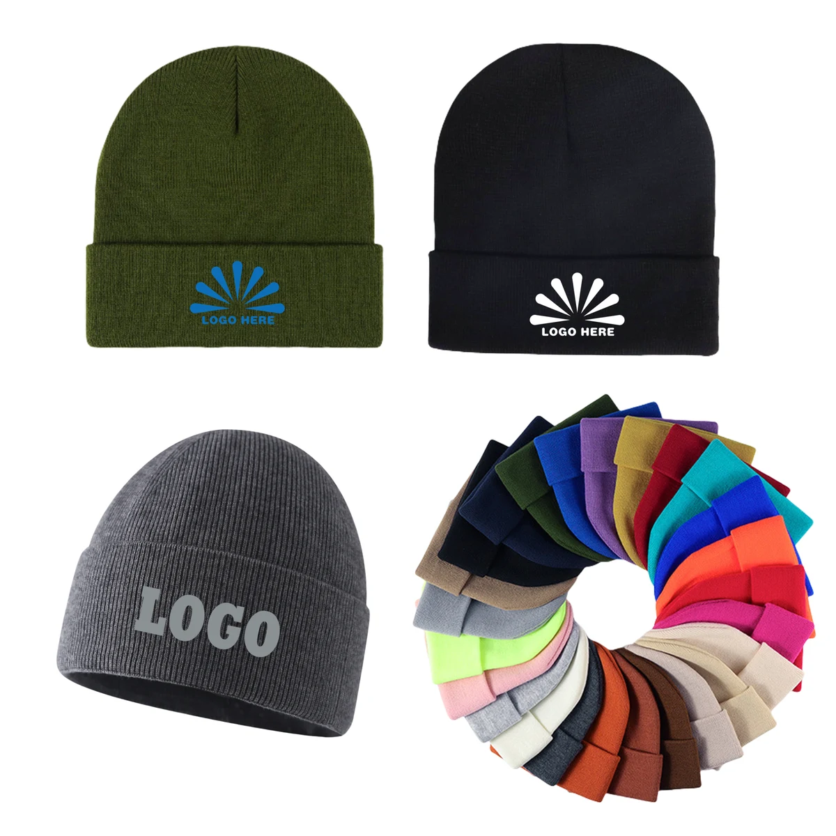 Slouchy Beanie Hat Winter Knit Cap 1