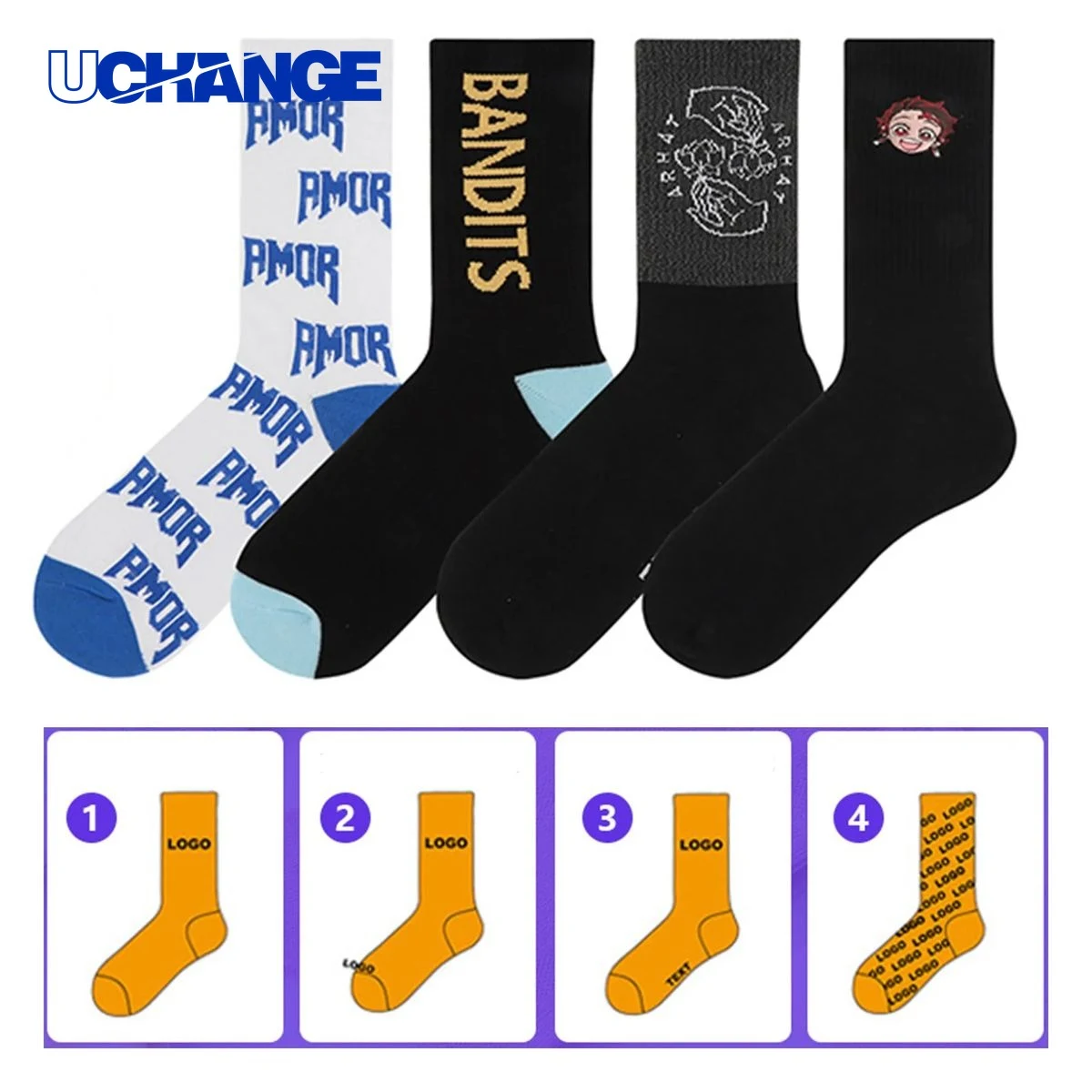 Cotton Knitted Crew Socks 1