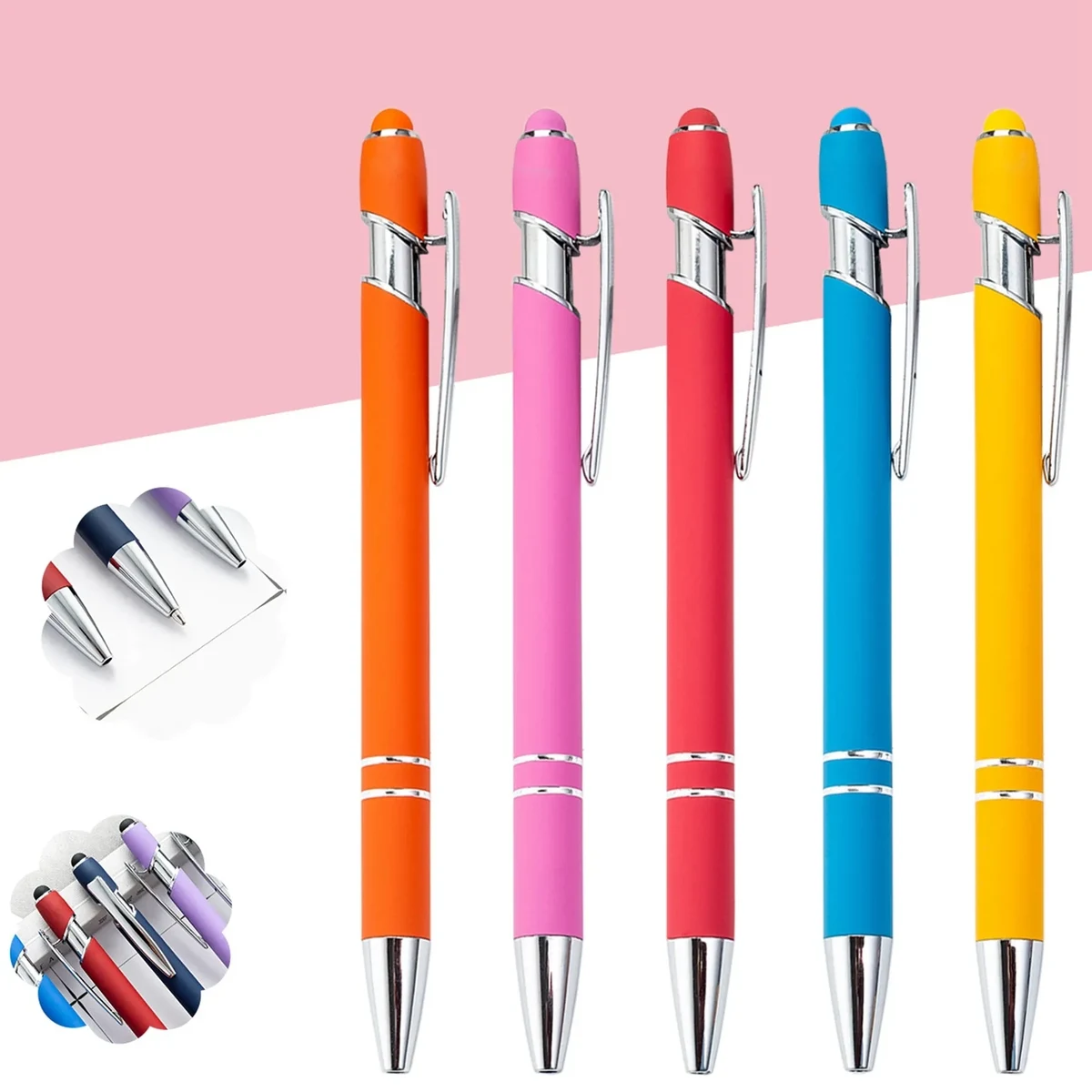2 in 1 Metal Ballpoint Pen With Colorful Stylus 1