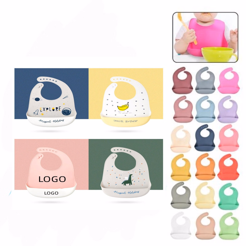 Silicone Baby Bibs With Food Pocket