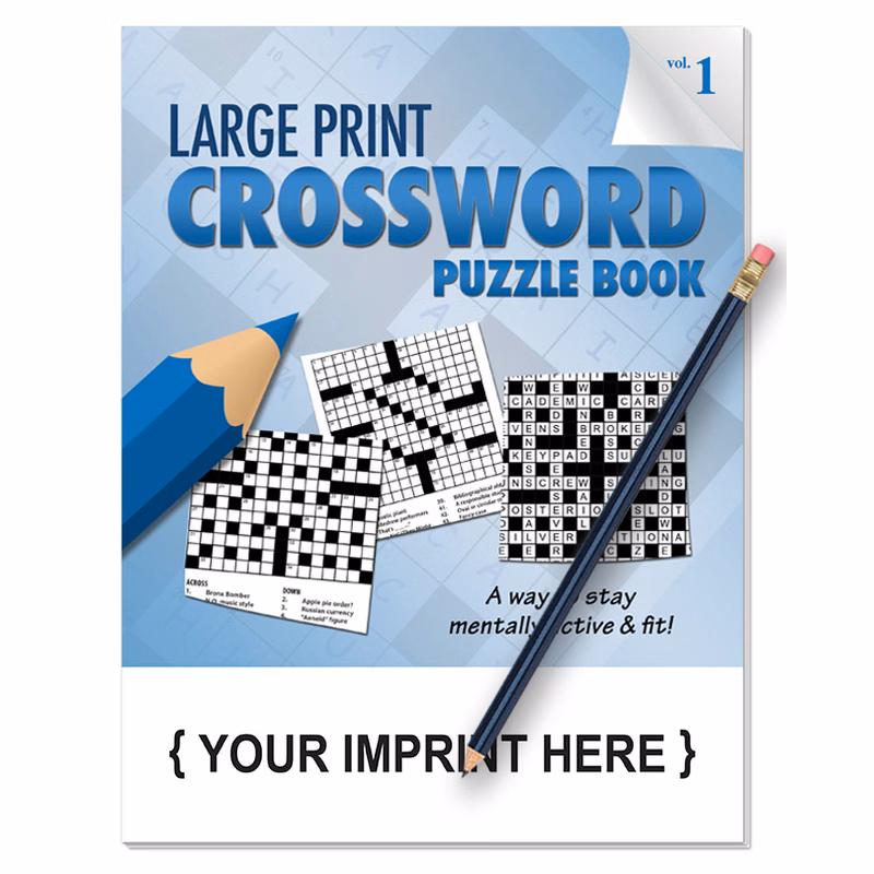 PUZZLE PACK - LARGE PRINT Crossword Puzzle Book - Volume 1 with Pencil