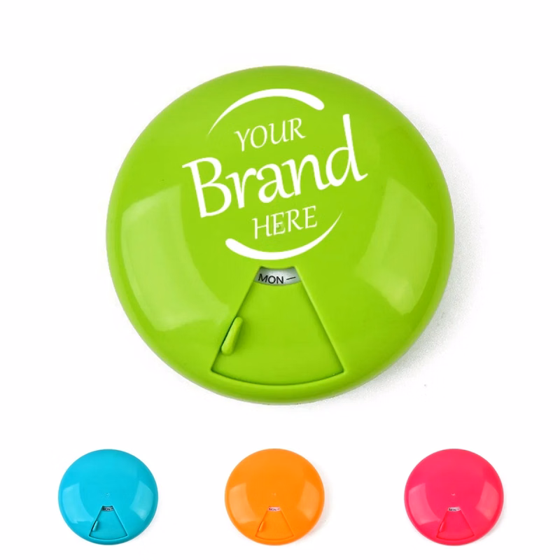 Round Shape Rotating Weekly Pill Case