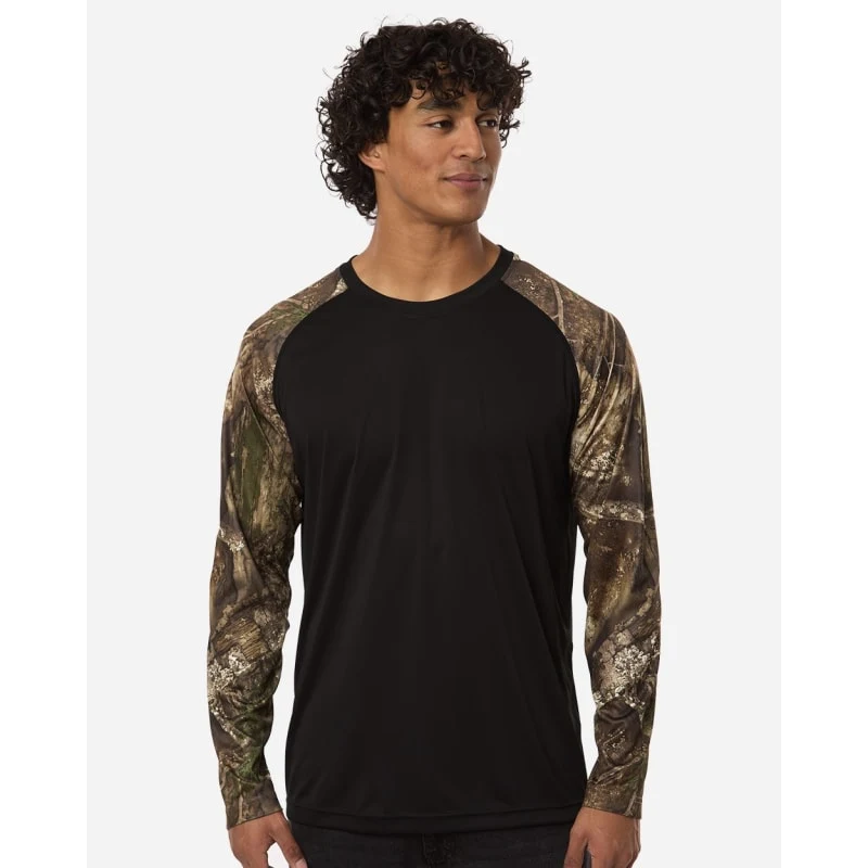 Unisex Realtree® Performance Colorblocked Long Sleeve T-Shirt - RT3104 1