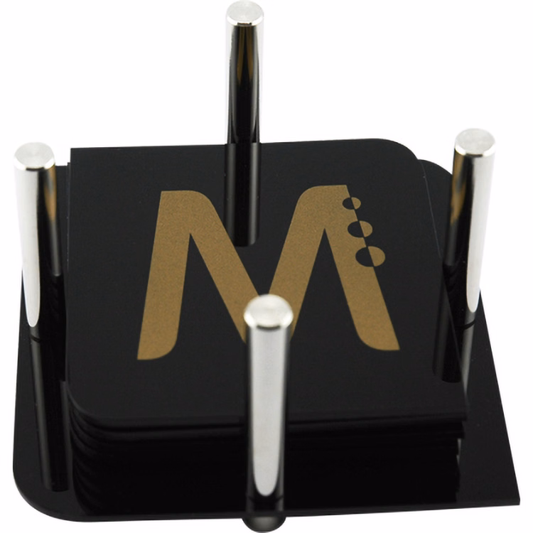 Acrylic Coaster Set of 6 Custom Shape Coasters (3 1/2"x3 1/2") & 1 Base (4 1/2"x4 1/2") Full Colour