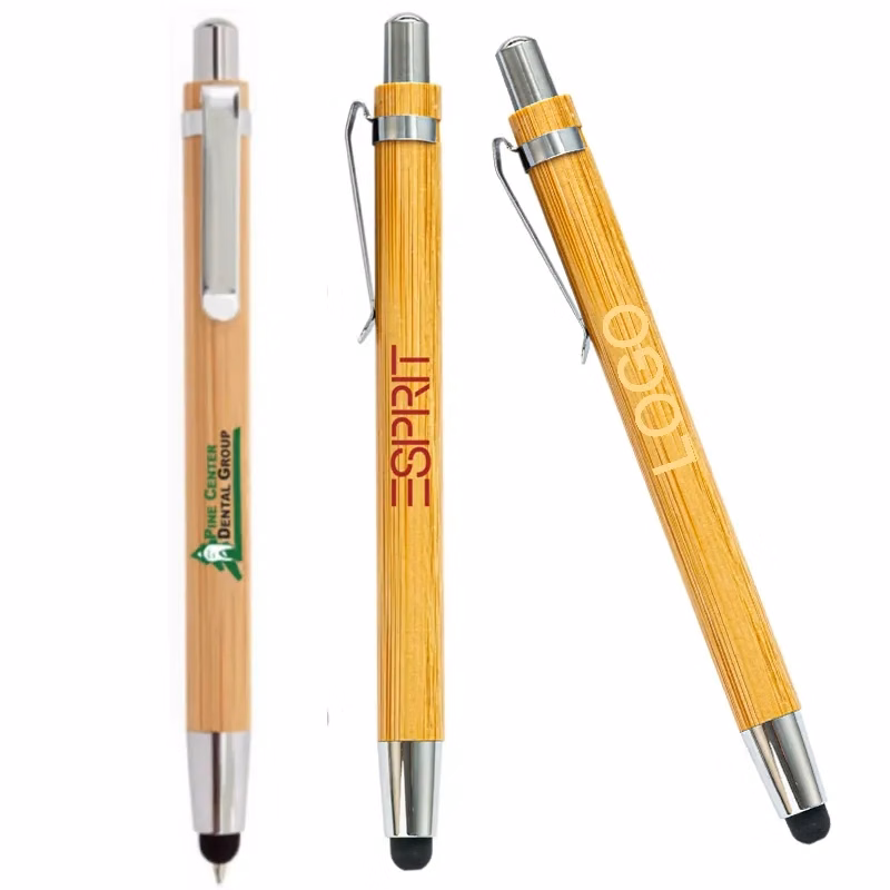 Bamboo Ballpoint Pen with Stylus