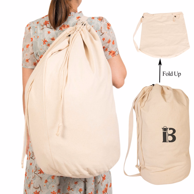 Large Capacity Cotton Drawstring Laundry Bag