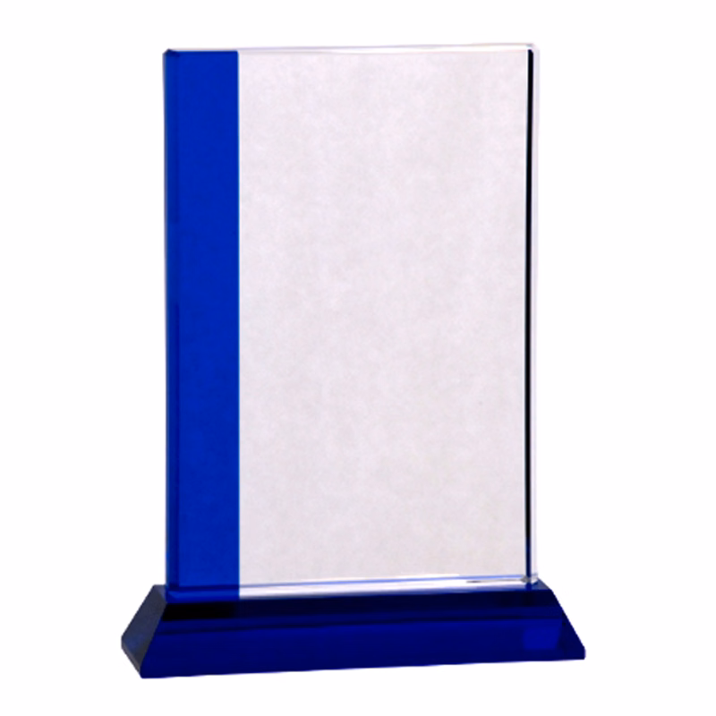 Large - Blue Edge Crystal Award