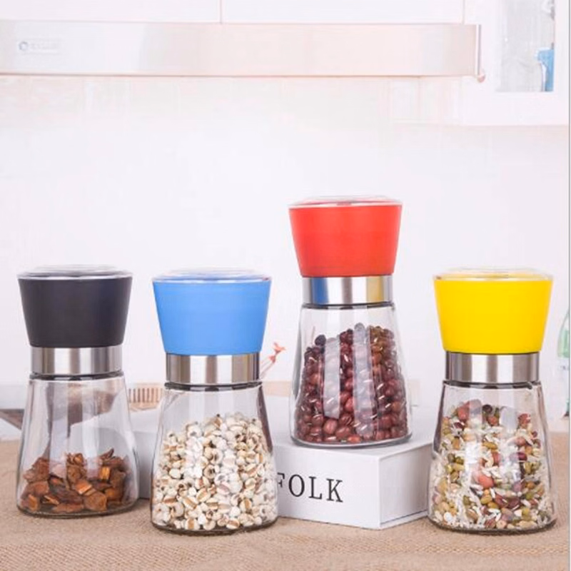 6oz Kitchen Manual Pepper Grinder with Glass Body