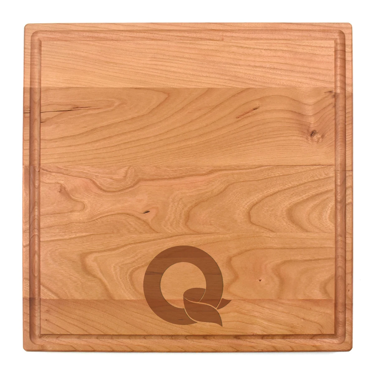 12 x 12" Cherry Square Cutting Board with Juice Groove 1