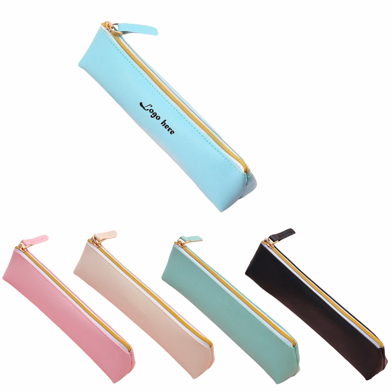 Simple PU Leather Large-Capacity Student Pencil Case