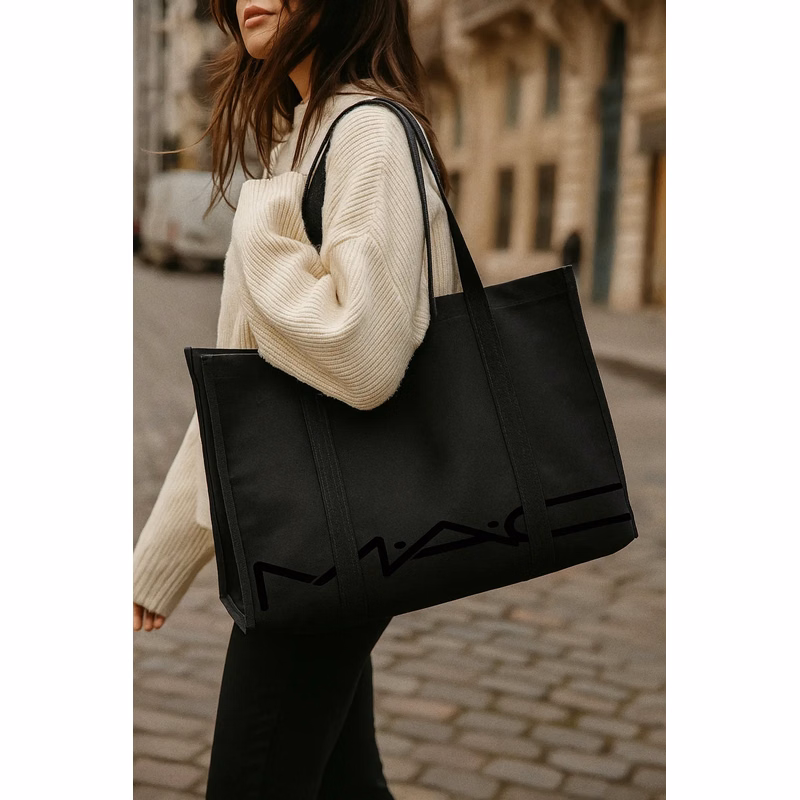 Black Canvas Wrap Around Tote