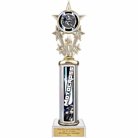 Trophy, 12" Action Matrix Motocross Blue 1 co