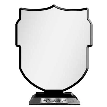 Blank Wood Trophy: 8" Shield with Wood Base. 1